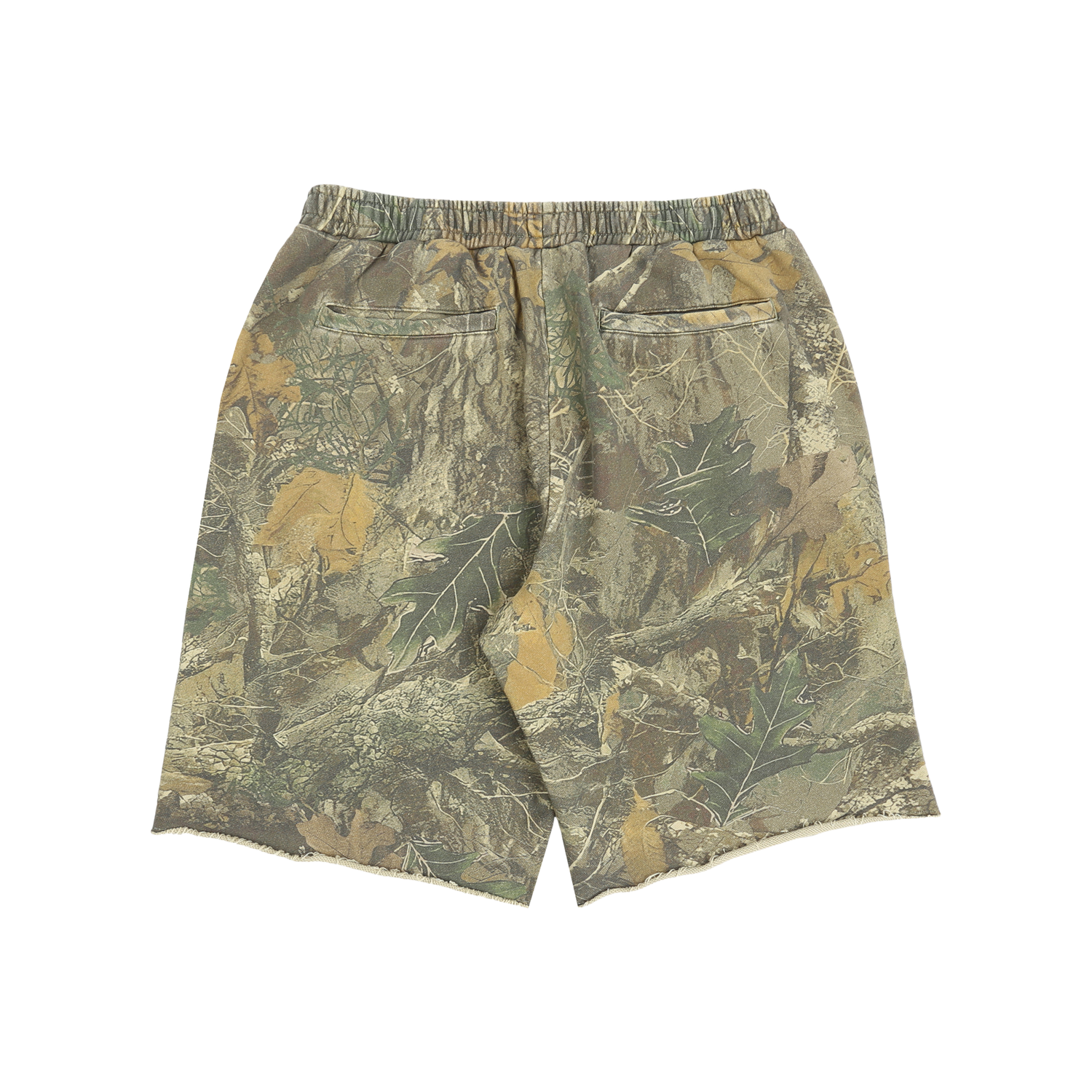 Script Cut-Off Sweat Shorts - Tree Camo