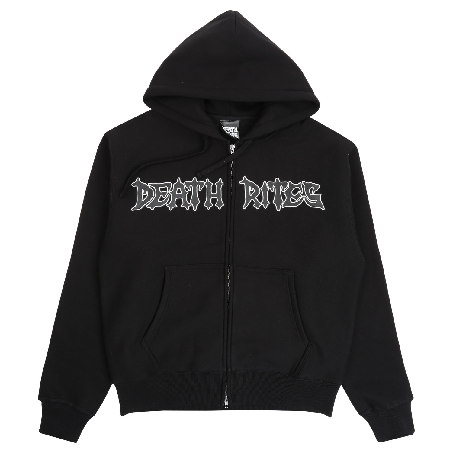 Script Zip Hooded Sweater - Black