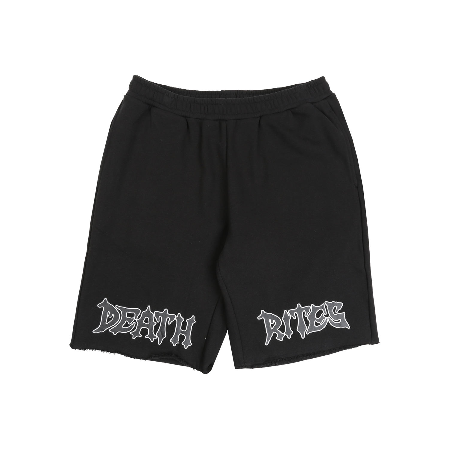 Script Cut-Off Sweat Shorts - Black